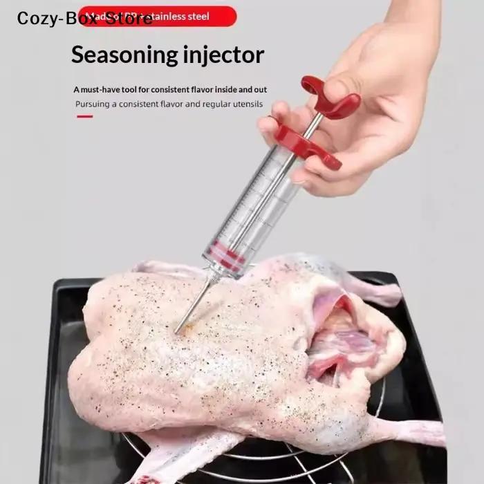 Seringue injectrice de marinade avec 3 aiguilles, injecteur de saveur pour marinade, outils de cuisine pour barbecue, kit injecteur de marinade pour dinde