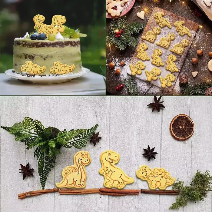 Ensemble de moules à biscuits dinosaures en plastique respectueux de l'environnement pour des créations paléontologiques et des occasions spéciales