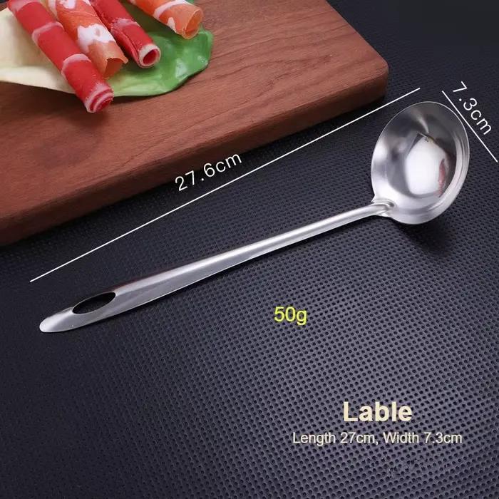 Ensemble de louche à soupe en acier inoxydable, grande cuillère de service à manche Extra épais et Long pour soupe et cuisson à marmite