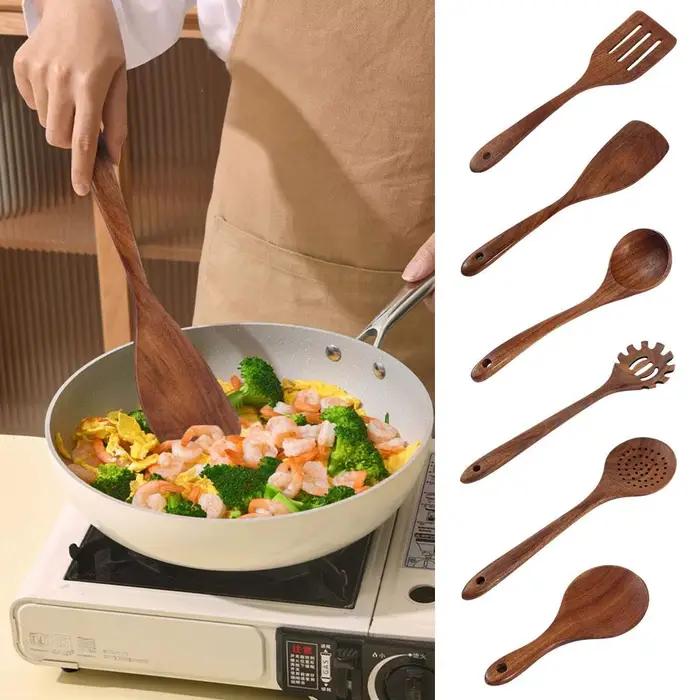 Vaisselle en bois de noyer cuillère passoire à riz écumoire à soupe cuillères