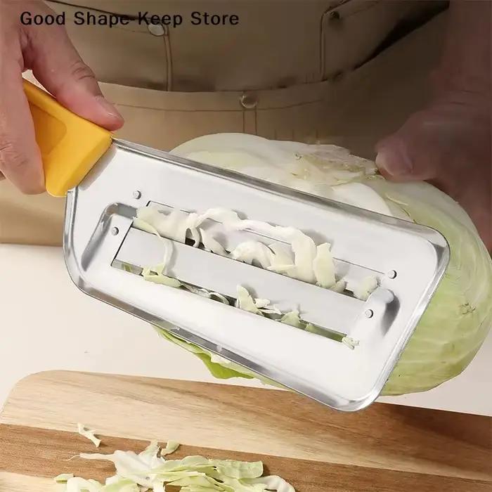 Trancheuse à choux multifonctionnelle en acier inoxydable avec poignée, machine à couper les légumes à double lame, outil de nettoyage