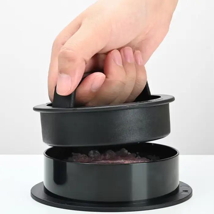 Presse à viande pour hamburger, presse à comprimés de hamburger antiadhésive trois en un, purée de viande résistante à la chaleur-facile à découper et à nettoyer-durable
