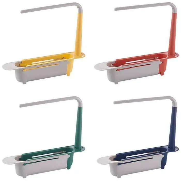 Égouttoir télescopique pour évier de cuisine, étagère d'évier, organisateur d'évier, support pour savon et éponge, panier de rangement, accessoires et outils de cuisine