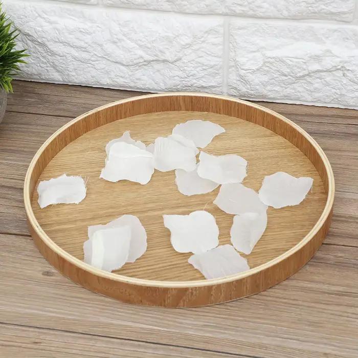 Assiette de service en bois, assiette à thé, fruits, bonbons, nourriture, décoration de la maison, vaisselle anglaise ronde, assiette à salade, assiette à dessert, accessoires de cuisine