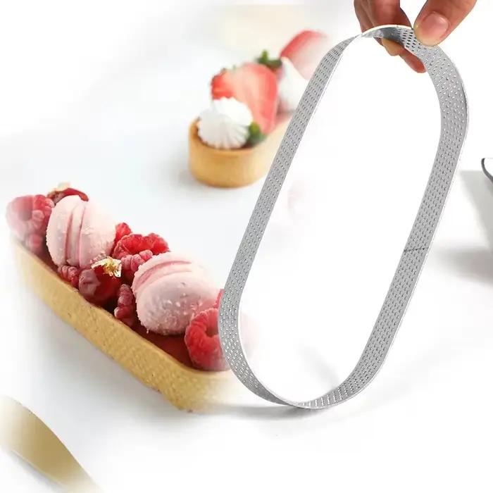 Moule à tarte perforé français, anneau à gâteau en Mousse résistant à la chaleur, cercle pour la cuisine, outils de décoration de pâtisserie