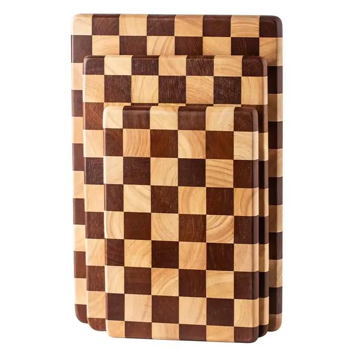 Planche à découper en forme de damier bois massif pour cuisine et préparation de fruits occasions spéciales