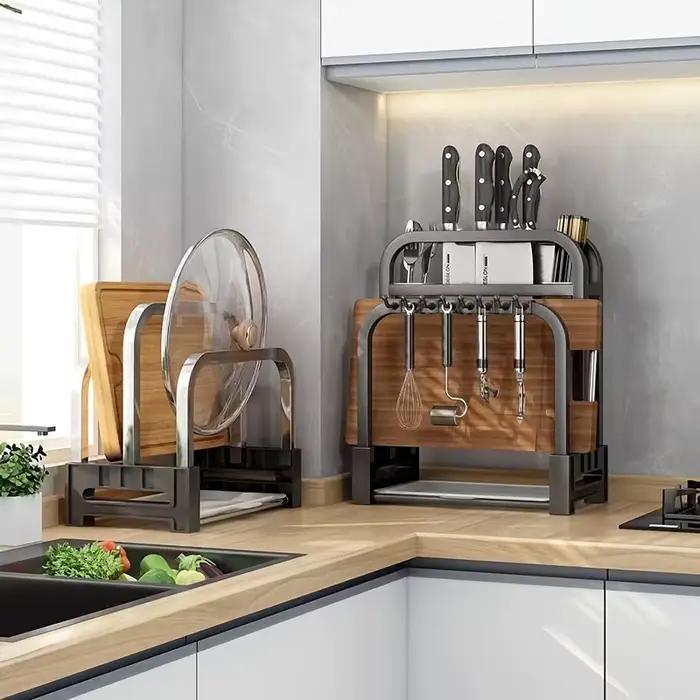 Planche à découper en acier inoxydable, porte-couteau de cuisine T1 Maison Seau Planche à découper T1 Rangement intégré