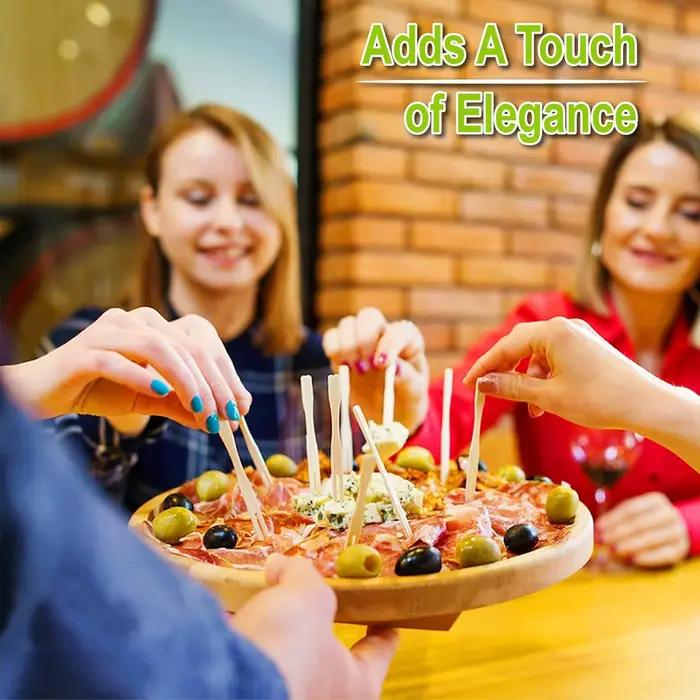 Fourchettes à apéritif en bambou, 100 pièces, fourchettes en bambou pour planches de charcuterie, accessoires cure-dents, choix de fruits et de nourriture pour Cocktail, fournitures de fête