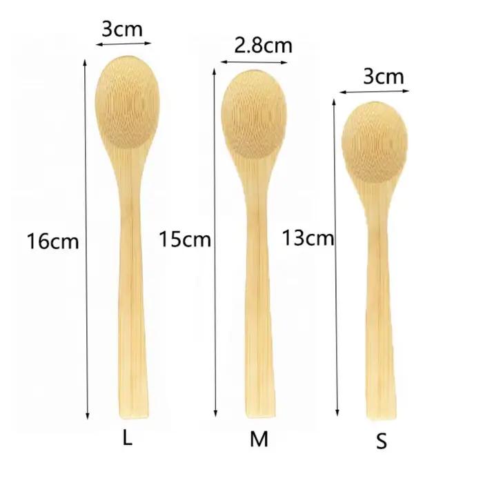 Cuillère en bambou cuillère à thé au miel cuillère à café au miel en bambou vaisselle outil de condiments pour confiture sel sucre crème glacée ustensiles de cuisine 1 pièces