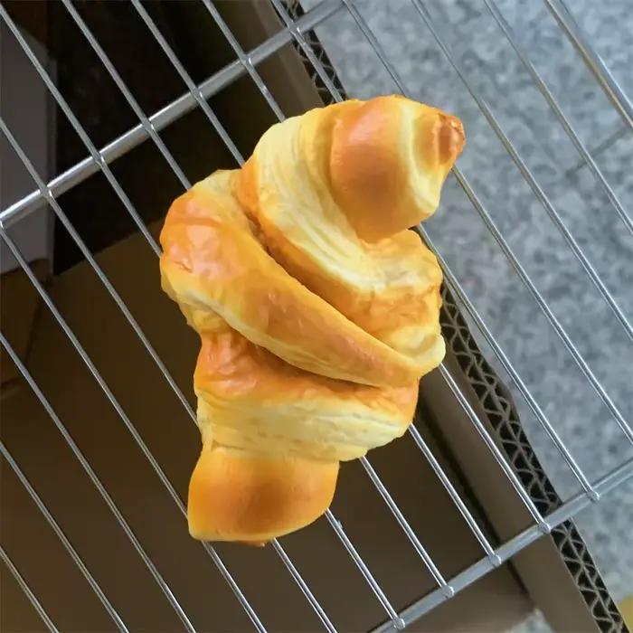 4, 9 pouces ensemble Croissant boulangerie Painau fausse pâte au beurre main collante nourriture photographie Foodie
