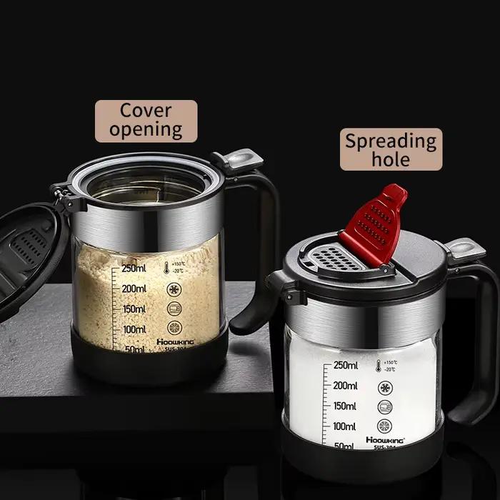 Boîte à épices en verre, bouteille de condiment, pots de rangement, bouteilles de glutamate monosodique et de sel pour la cuisine, flacons doseurs domestiques