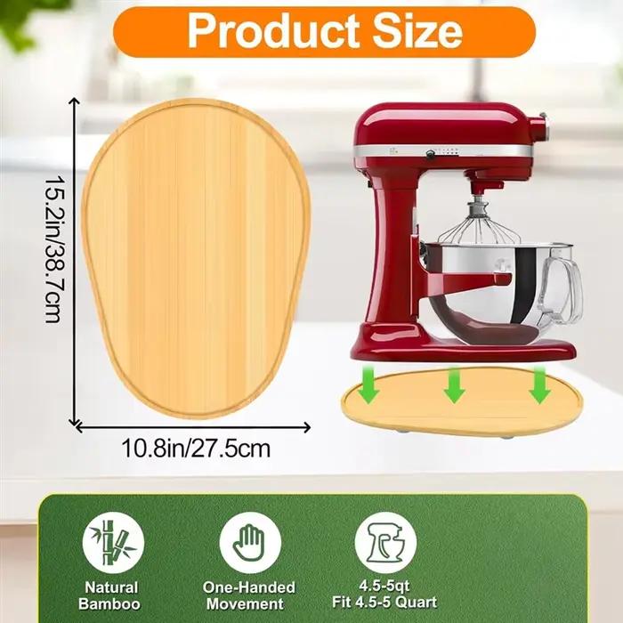 B89B-curseur de mélangeur en bambou pour Kitchenaid 5-8 Qt