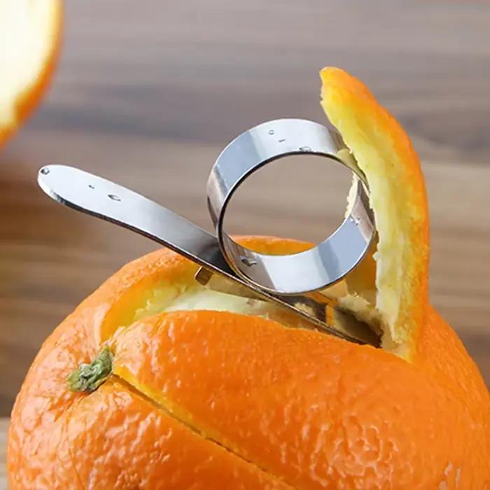 Éplucheur d'orange facile à ouvrir, gadgets de cuisine en acier inoxydable, 2 pièces