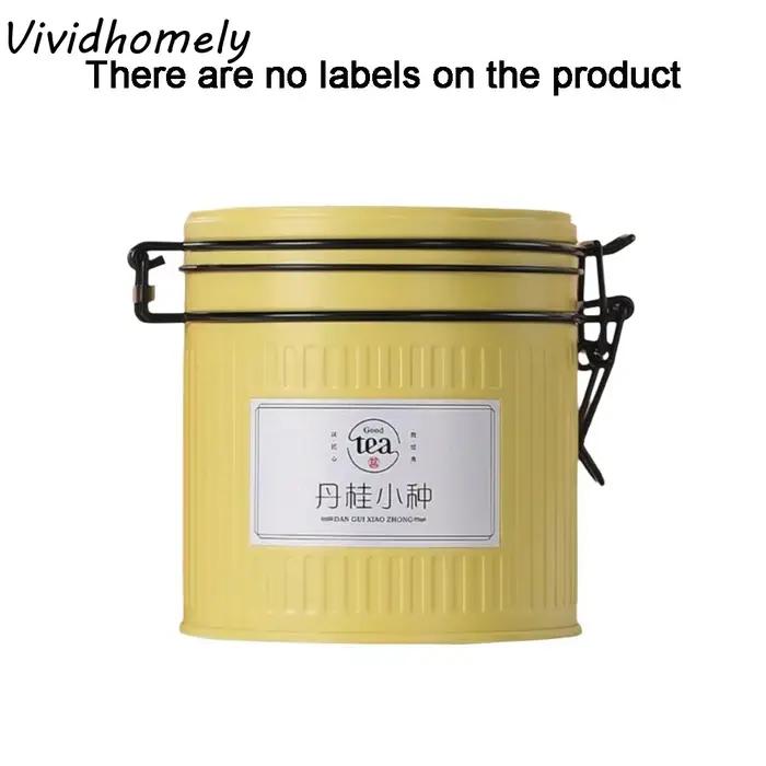 Boîte à thé multifonctionnelle en fer blanc avec couvercle rabattable, pot de rangement pour thé, boîte à café, pot à bonbons hermétique, idéale pour les voyages et les occasions spéciales