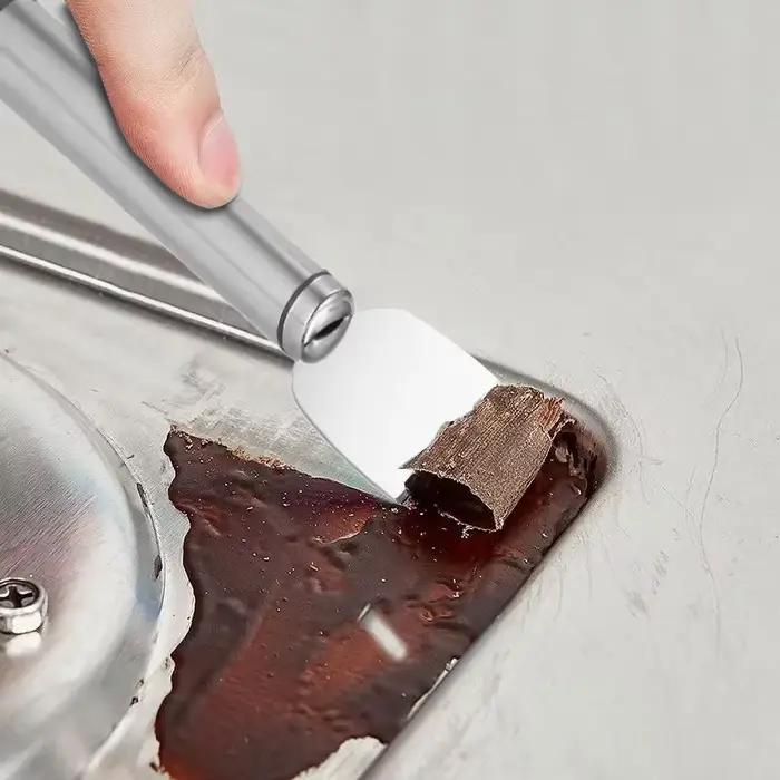 Spatule en acier inoxydable BMPEIC polyvalente pour nettoyage de cuisine barbecue comptoirs en pierre et plus