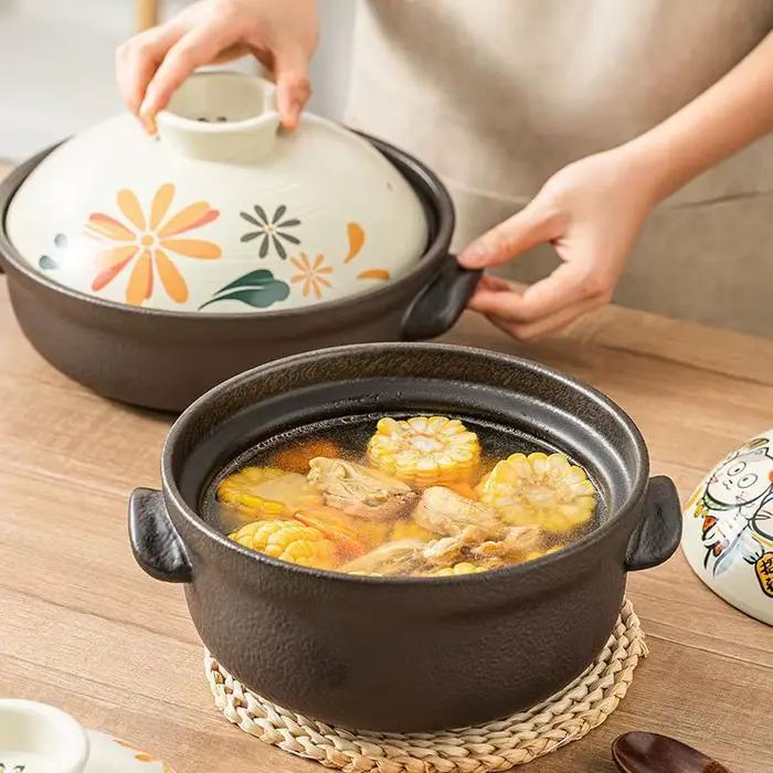 COOKER KING Pot en argile japonais pour mijoter, pot en argile résistant aux hautes températures, pot à soupe domestique résistant aux hautes températures