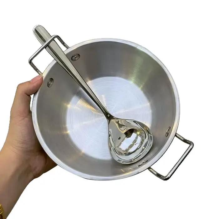 Pot de riz pour fruits de mer en acier inoxydable Home Chef, poêle à Paella, casserole et assiette à collation pour une cuisine