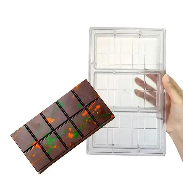 Moule de barre de chocolat de dubaï en Polycarbonate pour bonbons professionnels boulangerie cuisson cuisine pâtisserie