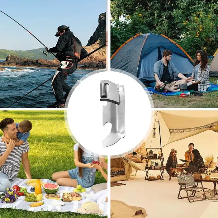 Ouvre-boîte en acier inoxydable multifonctionnel pour canettes et bouteilles occasions spéciales fêtes pique-niques randonnées barbecues cadeau de noel