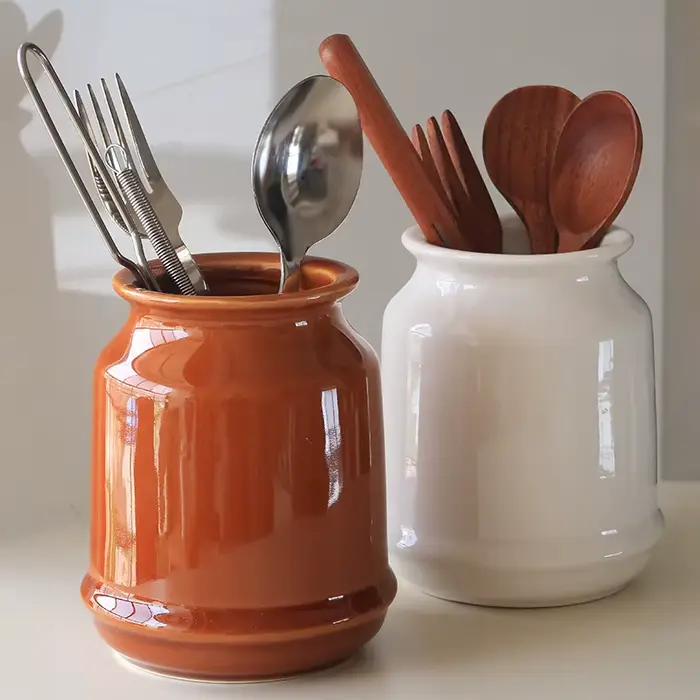 Porte-ustensiles de cuisine en porcelaine pour dessus de seau