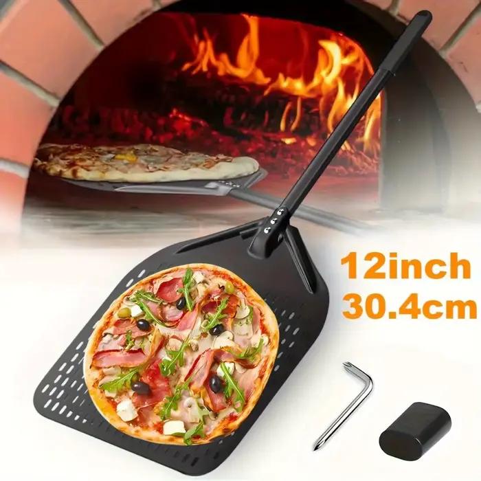 ​ Peau à Pizza en acier inoxydable, outil de four professionnel perforé et antidérapant de 12 pouces pour Restaurant, accessoires de cuisine à domicile ​