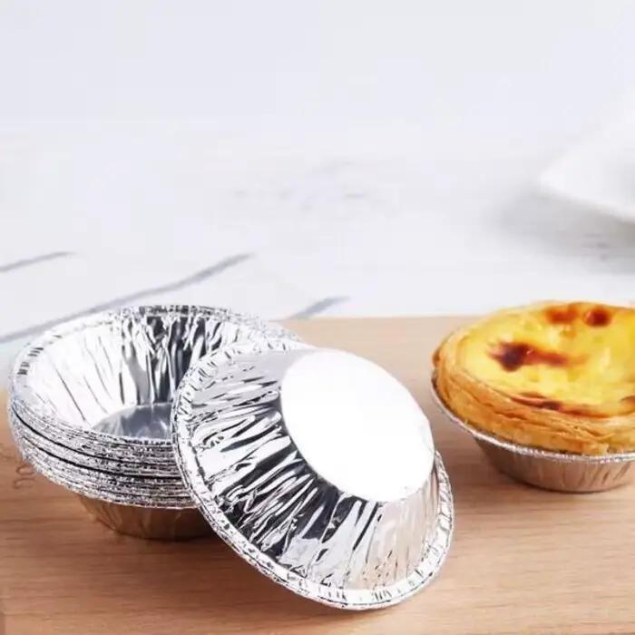 50/100 pièces Mini Pot tarte plaque de cuisson jetable cuisson tarte moules Cupcake Pan Pudding moule rond tasse de cuisson