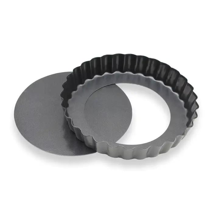 Moule à gâteau antiadhésif en acier au carbone moule à quiche rond fond amovible pour tarte pizza gâteau boulangerie pâtisserie occasionnels