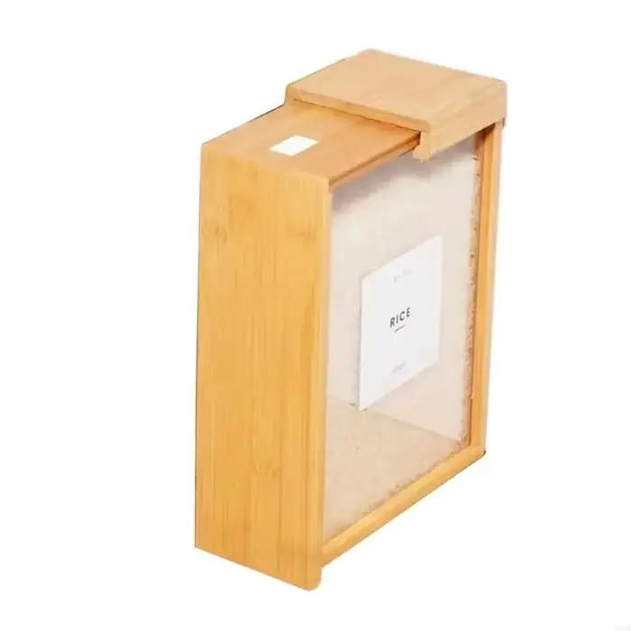 Conteneur de stockage de cuisine en bambou robuste, organisateur de céréales