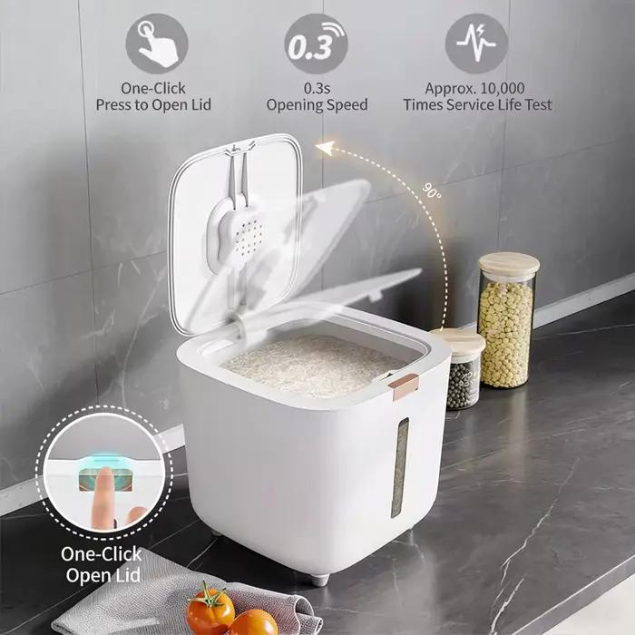 Conteneur de stockage de riz hermétique de qualité supérieure – Double joint en silicone et loquet encastré