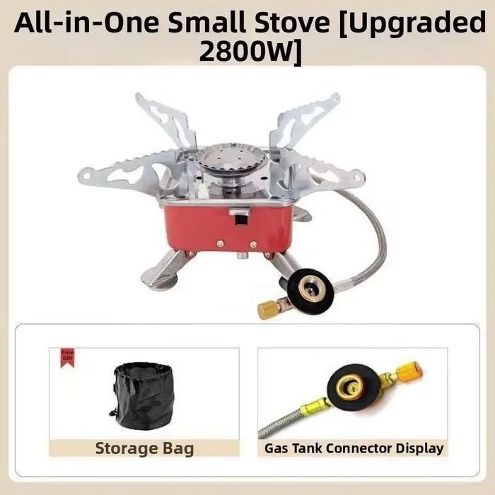 Cuisinière 2800W poêle à Cassette carrée haute puissance Compact pliant brûleur à gaz Portable coupe-vent Fondue cuisinière à gaz voyage