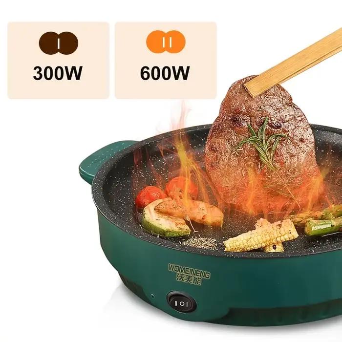 Multicuiseur Électrique et Poêle Antiadhésive 220V pour Barbecue Domestique, Steaks, Poissons et Omelettes