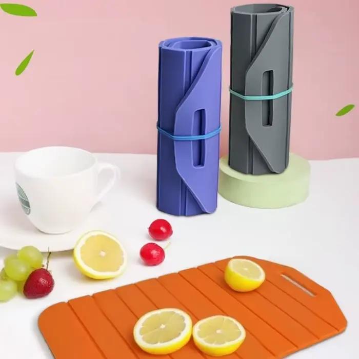 Planche à découper pliable double face en plastique respectueuse de l'environnement pour la cuisine maison camping comptoir appartement