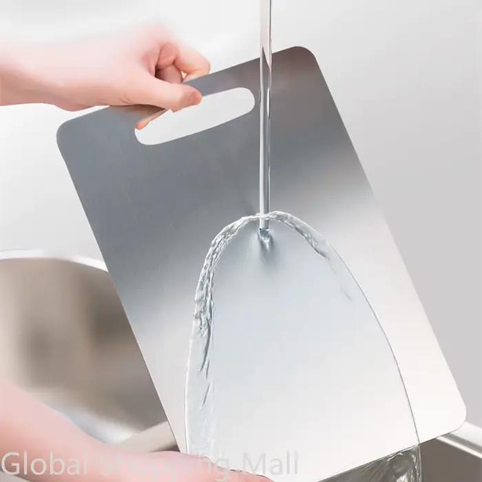 Planche à découper de cuisine en acier inoxydable, bloc de boucher, lavable au lave-vaisselle, planche à découper Extra Large, robuste, facile à nettoyer