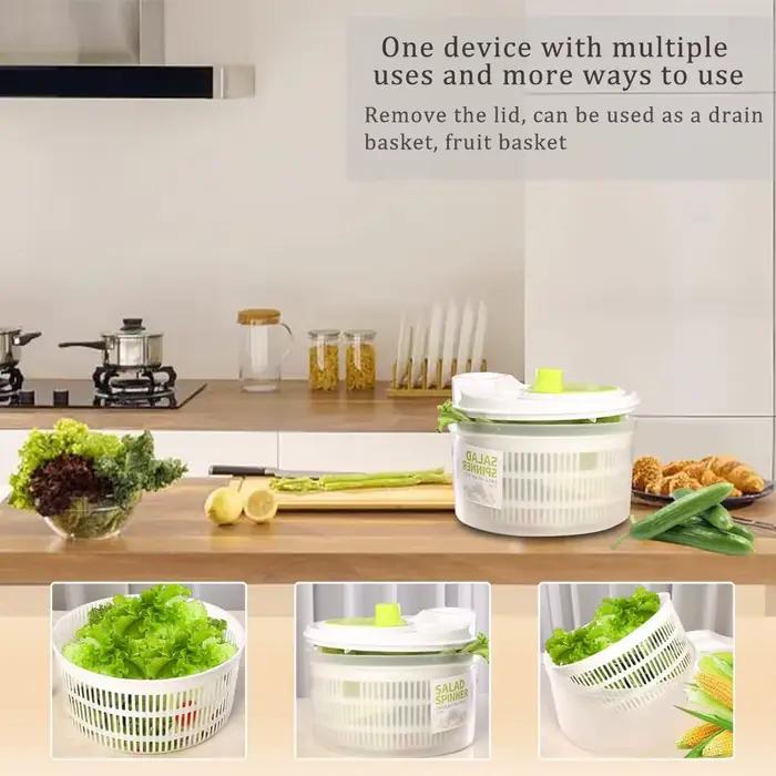 Déshydrateur de salade, égouttoir à laitue, lave-linge et sèche-légumes pour laver et sécher les légumes feuilletés, outils de cuisine, 1 paquet