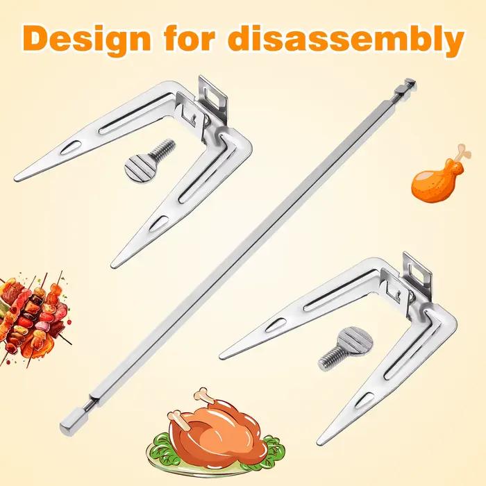 Fourchette en acier inoxydable pour friteuse à air et barbecue, rôtissoire durable pour griller du poulet, du poisson et autres viandes, outil de cuisine polyvalent pour fêtes et soirées familiales