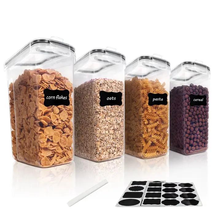 Boîte de stockage des aliments scellée de 4l, en plastique Transparent scellé, étanche à l'humidité et aux fuites, seau de rangement de cuisine, étagère d'organisation