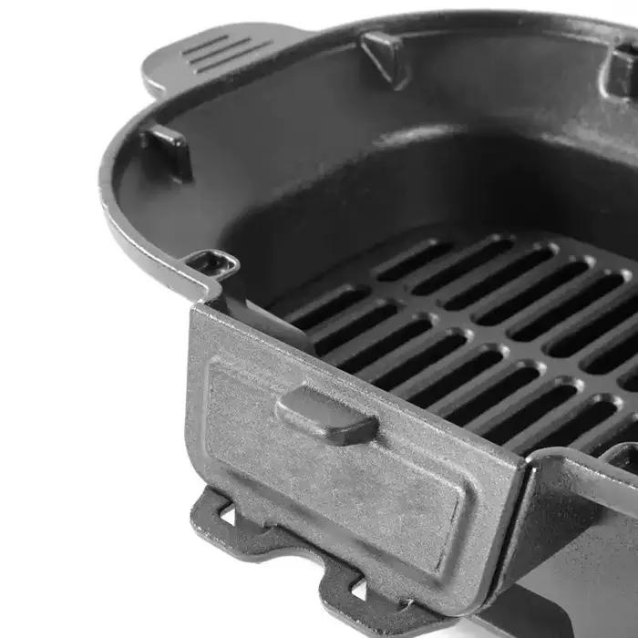 Barbecue en fonte épaissie à double usage pour grillades et préparation de thé, portable, style chinois, pour pique-nique en extérieur