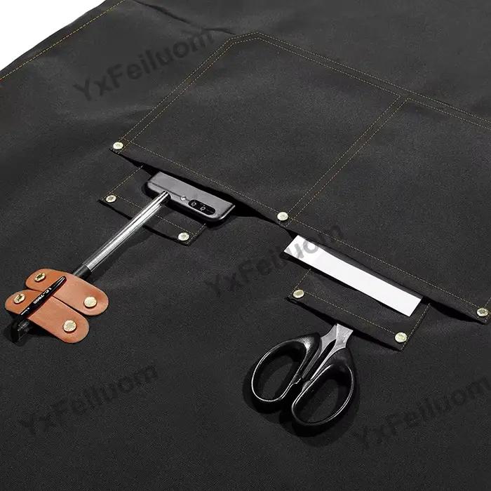 Tablier de travail professionnel pour hommes et femmes, imperméable, cuisine, cafés, beauté des ongles, coupe de cheveux, uniforme de Salon, gril, bavoir de serveur de jardin personnalisé