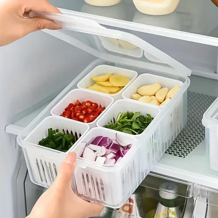 Conteneurs de stockage des aliments avec couvercles, réfrigérateur hermétique, boîte fraîche pour oignon, ail et fruits, boîte de rangement de cuisine