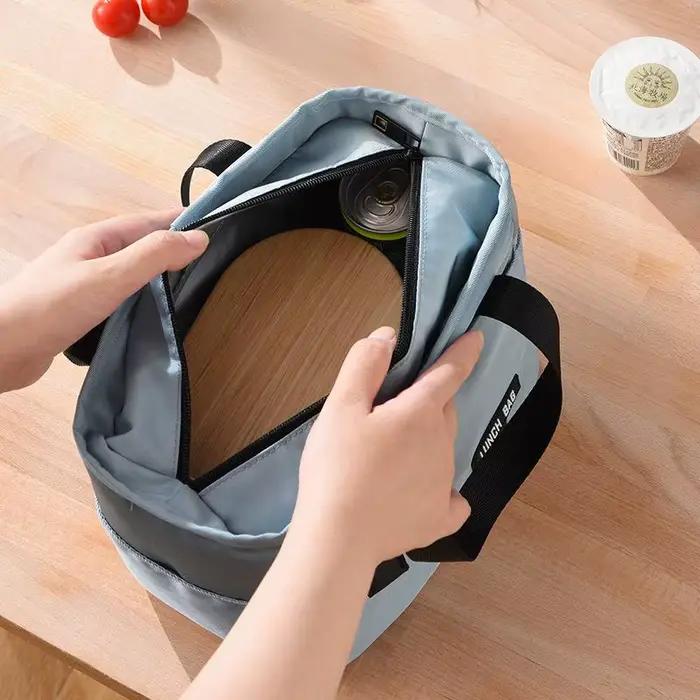 Boîte à déjeuner Bento isolée, sac thermique de grande capacité, sacs de rangement des aliments à fermeture éclair, conteneur refroidisseur, sacs à main de pique-nique de voyage
