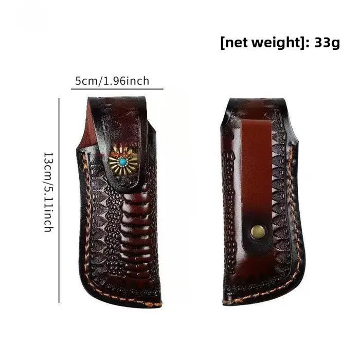 Étui en cuir pour couteau de poche, sac de rangement en cuir, étui pour couteau, étui pour couteau pliant, étui de rangement pour outils, portable, ceinture de transport