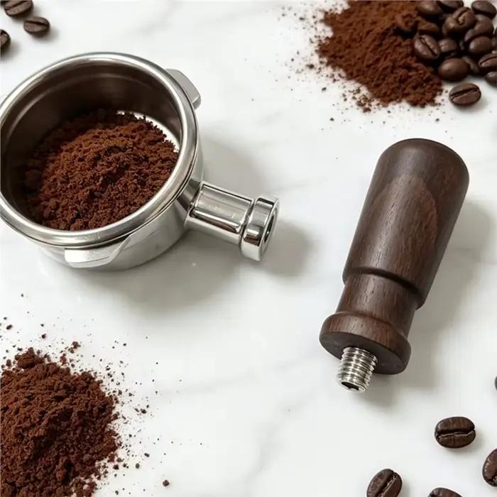 Accessoires pour machine à café B64B - Porte-filtre M10 avec poignée en bois - Outils de café en bois pour machine à expresso