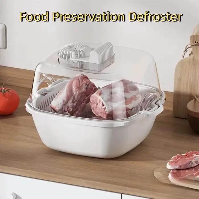 Décongélateur alimentaire ultraviolet sans fil 4-en-1, machine à décongeler la viande à faible bruit avec boîte de décongélation amovible pour fruits