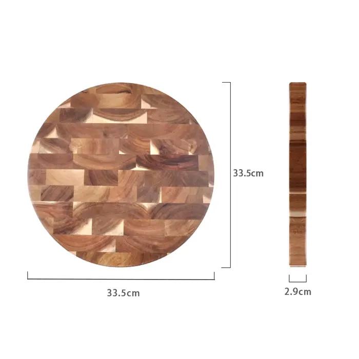 Planche à découper en bois d'acacia, bloc à découper à grains à extrémité ronde, Double face, utilisant du fromage en bois, planche de boucher, outils de cuisine de qualité alimentaire