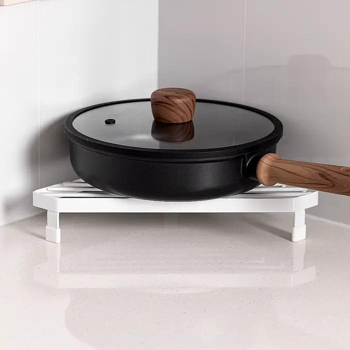 Etagere auxiliaire pour plaque a induction support triangulaire pour casseroles et poele etagere dangle de cuisine en fer blanc pour rangement multifonctionnelle et pratique