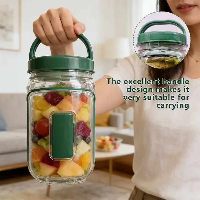 Conteneur à salade portable avec fourchette et gobelet à sauce à 4 compartiments bol anti-fuite pour déjeuner voyages et pique-niques