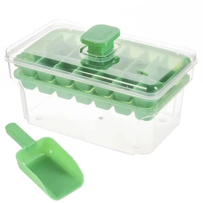 Bac à glaçons 68 compartiments avec couvercle et boîte de rangement, moule à glaçons réutilisable à démoulage facile pour la fabrication de glace au congélateur