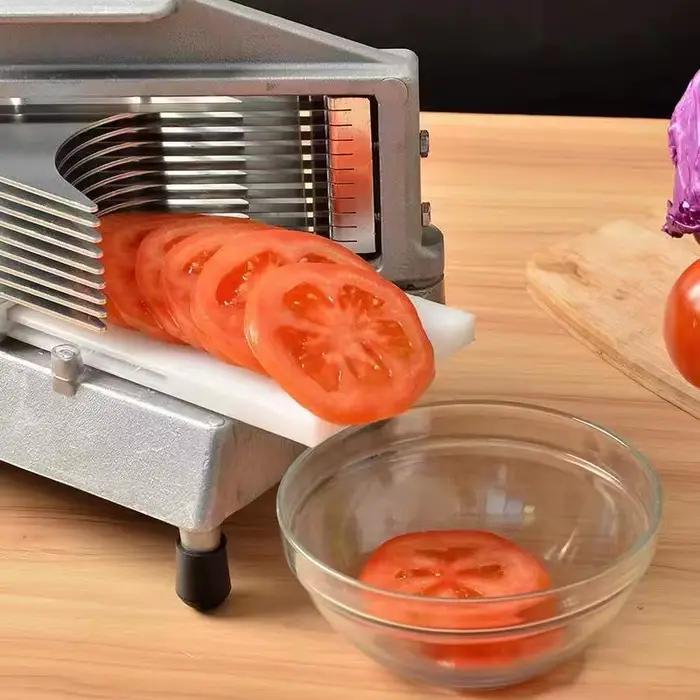 Coupe-tomate en alliage d'acier, trancheur de tomates de cuisine