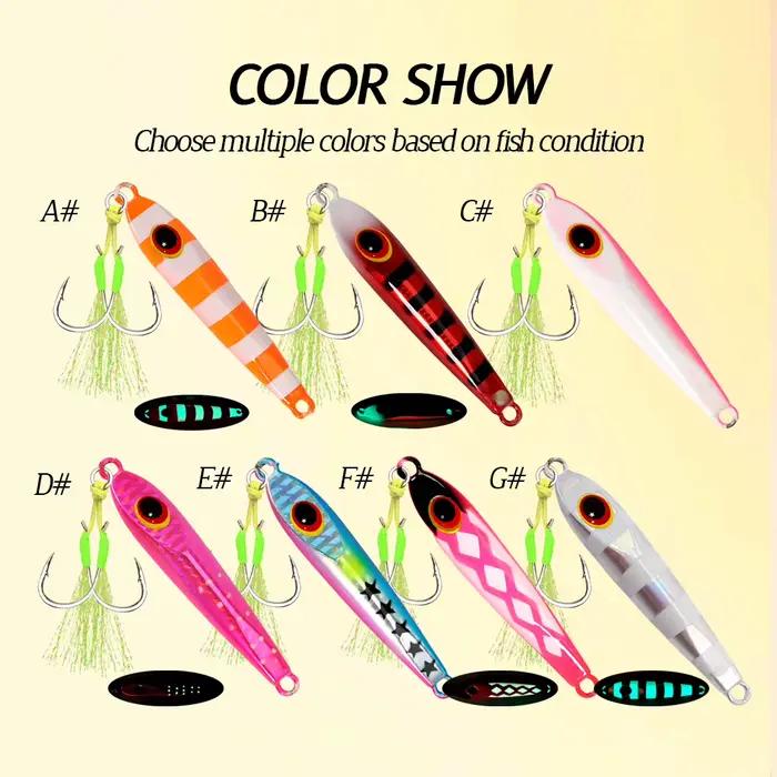 TOLU 2024 nouveau 40g 60g 80g 100g plat lent coulant dur métal gabarits japon Laser peau thon pêche Jig leurre eau salée avec crochets