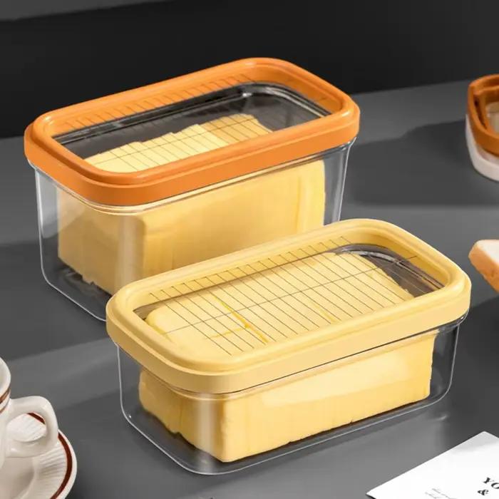 Presse à main domestique, gardien de beurre en plastique anti-rayures, conteneur de tranche de beurre avec couvercle d'étanchéité, boîte à trancher le beurre pour réfrigérateur